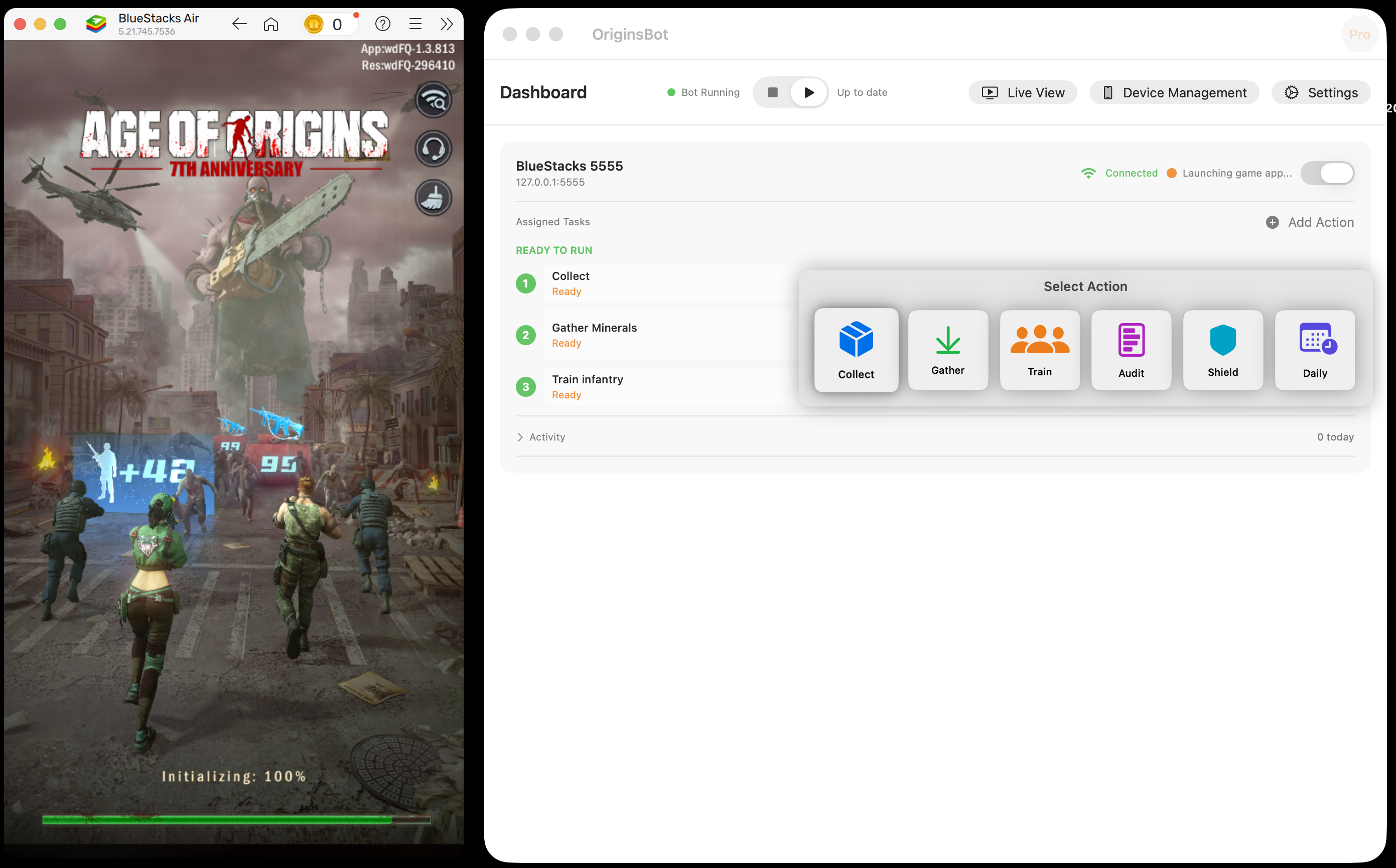 OriginsBot macOS Dashboard